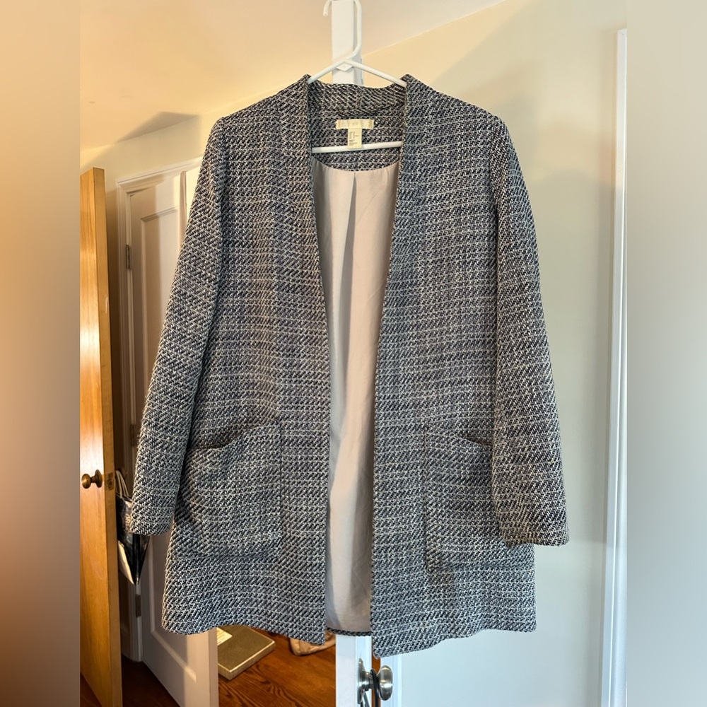 H&M long blazer coat size 12
